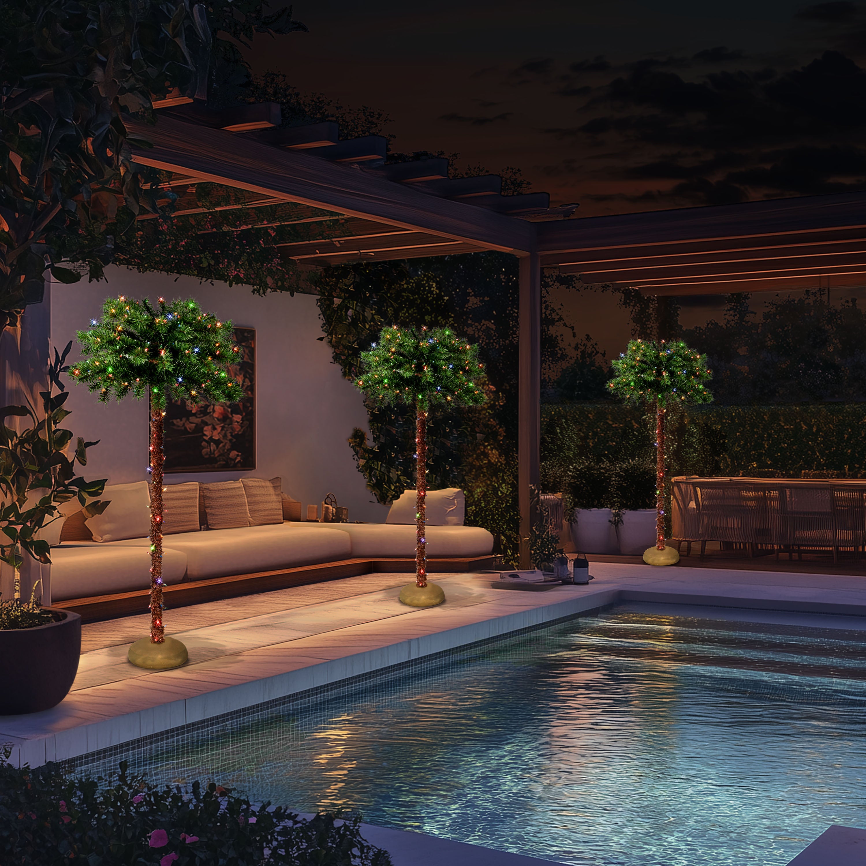 5' Pre-Lit Palm Tree