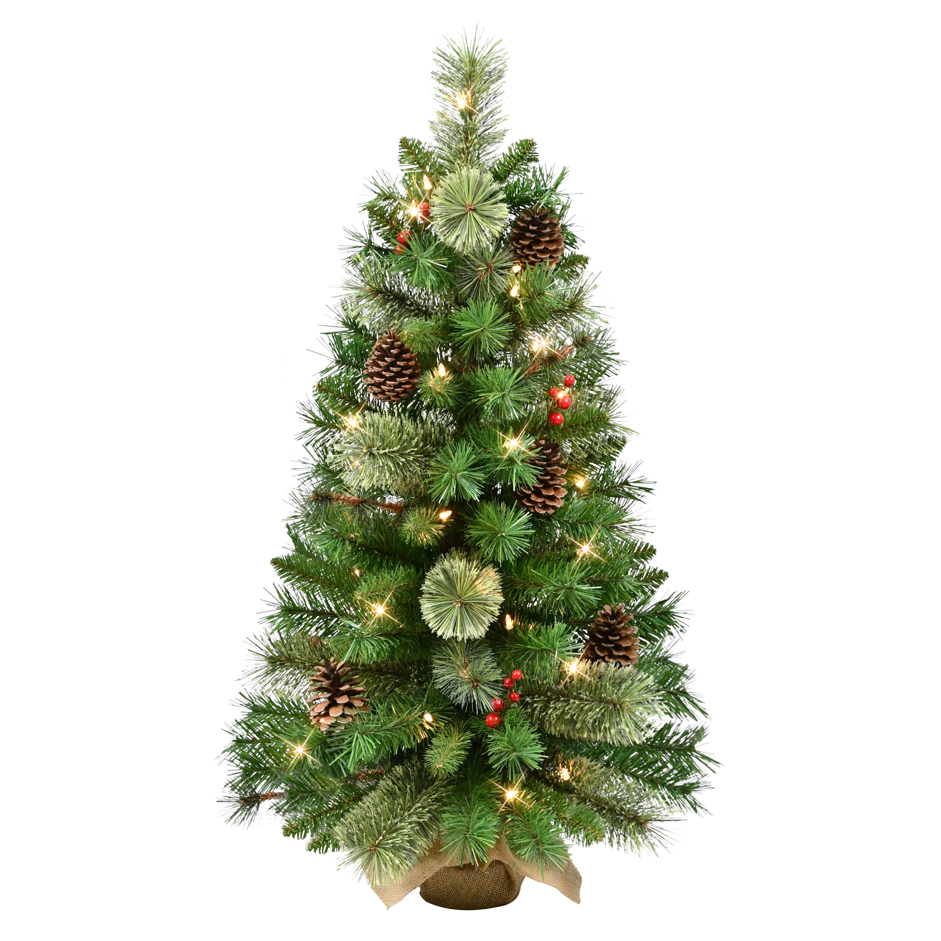 3 ft. Pre-Lit Pine Tree in Burlap Sac 4493-ST30C035A