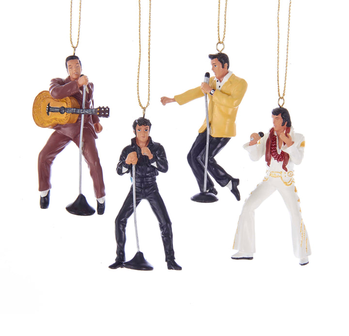 Kurt Adler 2.5-Inch Resin Elvis Presley 4-Piece Ornament Gift Set