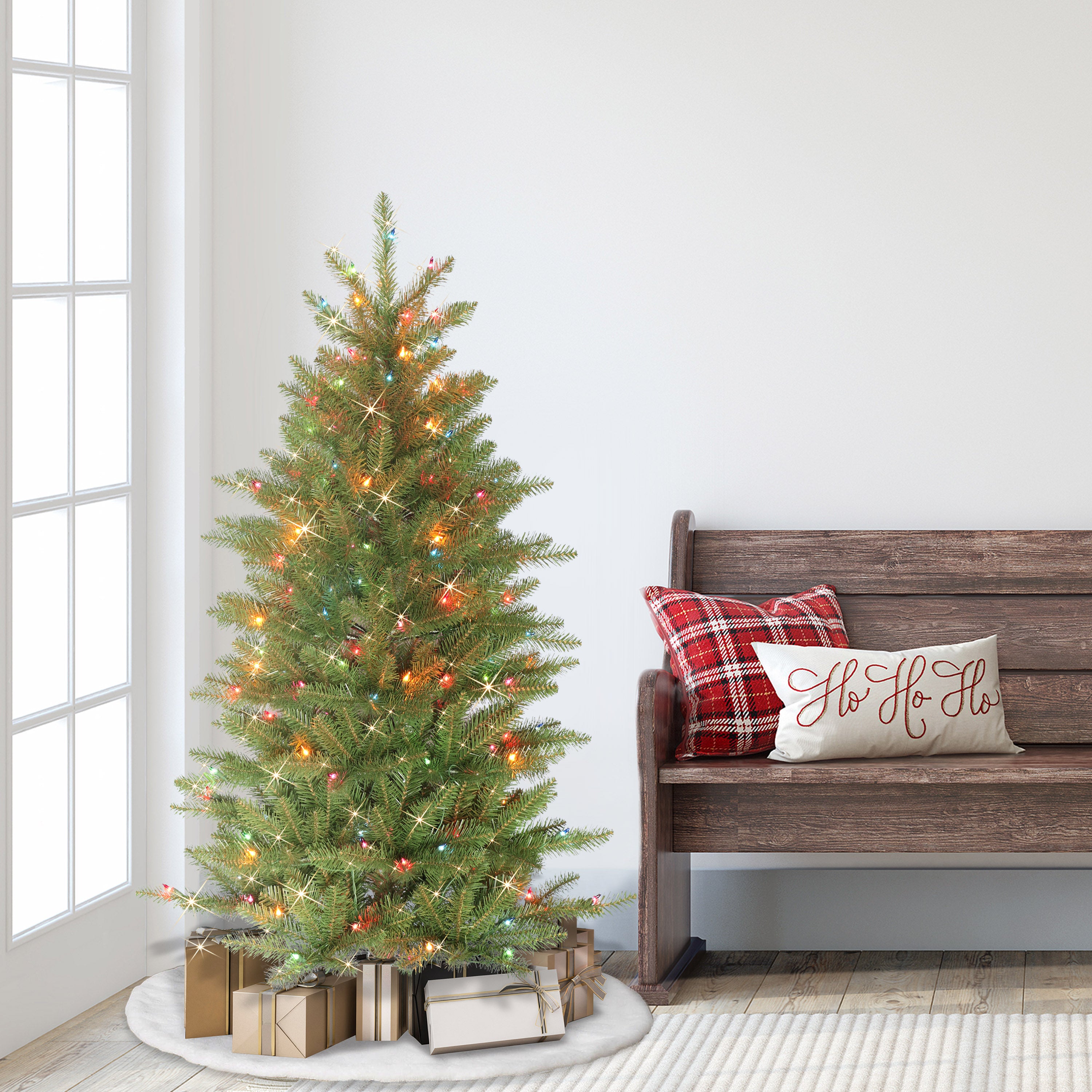 4.5ft Pre-Lit Slim Fraser Fir Christmas Tree