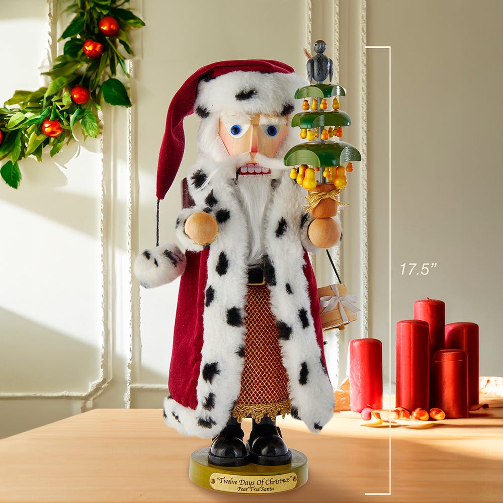 Kurt Adler 17.5-Inch Limited Edition Steinbach Twelve Days of Christmas Musical Pear Tree Santa Nutcracker