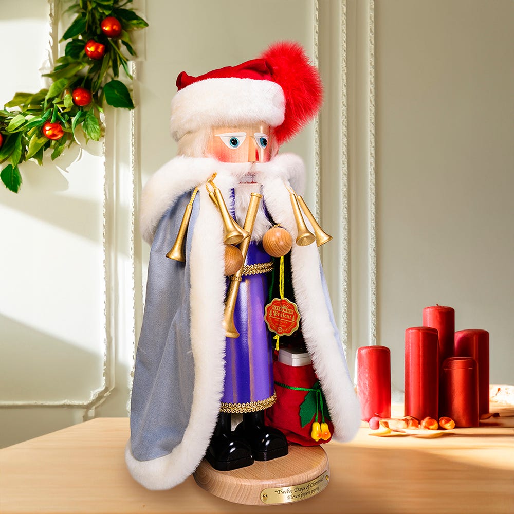 Kurt Adler 18-Inch Limited Edition Steinbach Twelve Days of Christmas Eleven Pipers Piping Nutcracker