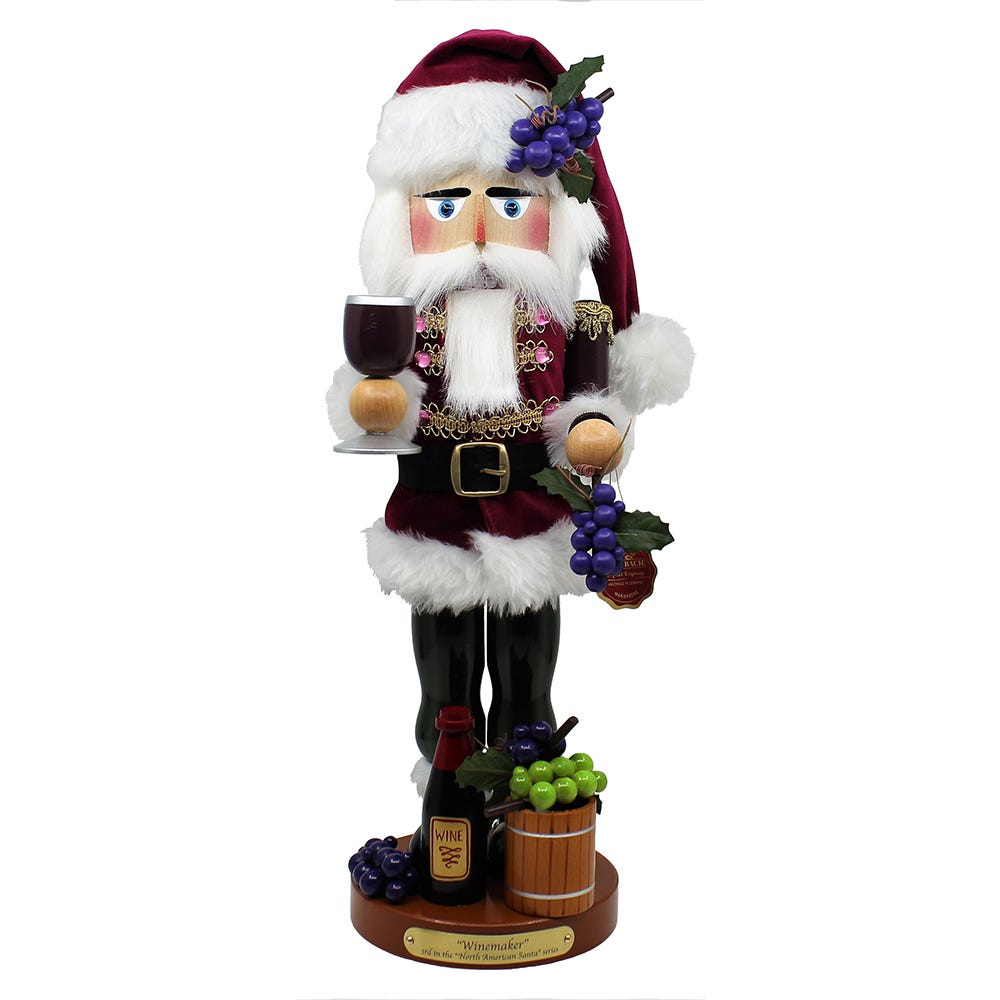 Kurt Adler 18.25-Inch Steinbach Winemaker Santa Nutcracker ES3002