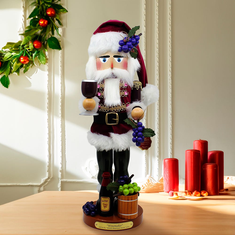 Kurt Adler 18.25-Inch Steinbach Winemaker Santa Nutcracker