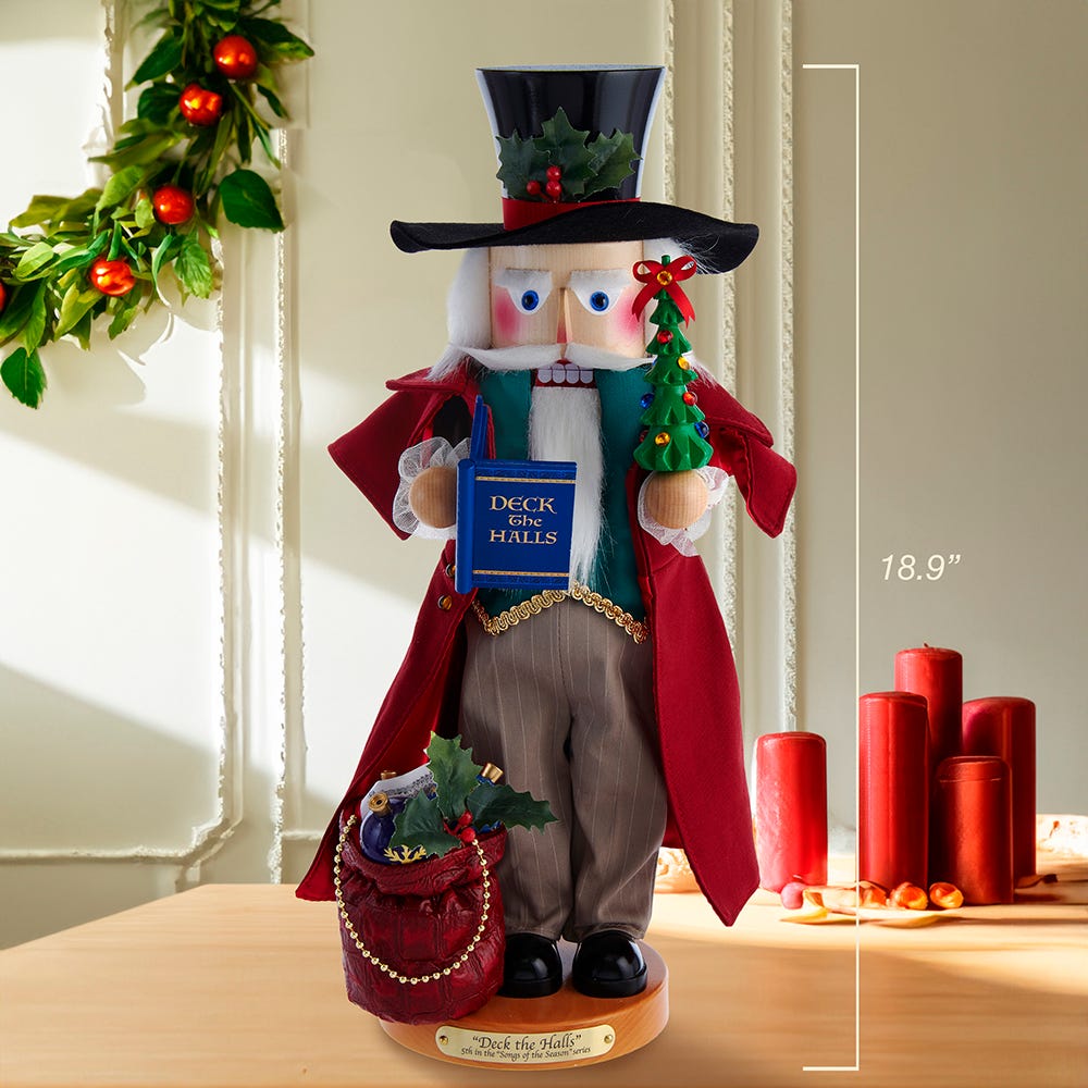 Kurt Adler 18.9-Inch Musical Deck The Halls Nutcracker