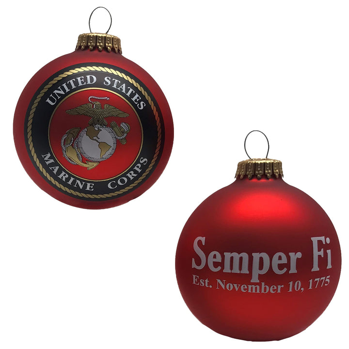 Christmas by Krebs Flame Red 3.14 in Marine Corps Logo Christmas Tree Ornament #KBX91906