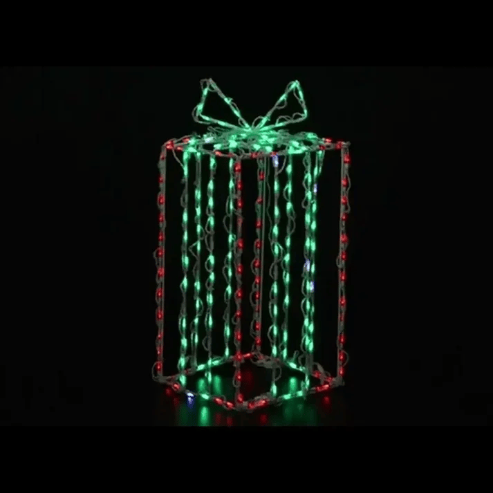 Brite Ideas 37" Tall 3D Gift Box Twinkling LED Display GB3D43