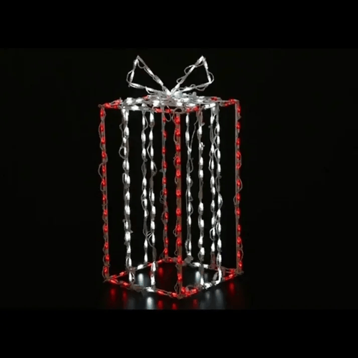 Brite Ideas 37" Tall 3D Gift Box Twinkling LED Display GB3D43