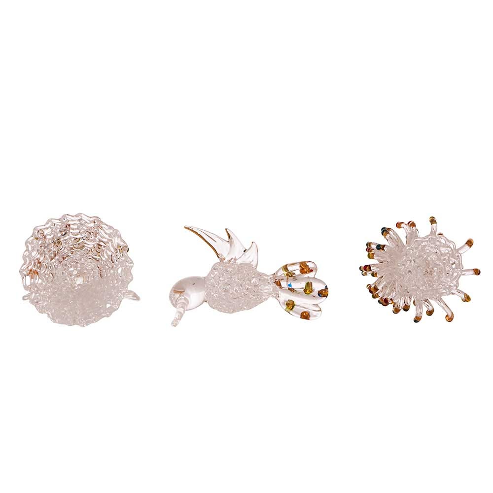 Kurt Adler 3-Inch Spun Glass Angel, Tree and Bird Ornaments 3-Piece Set