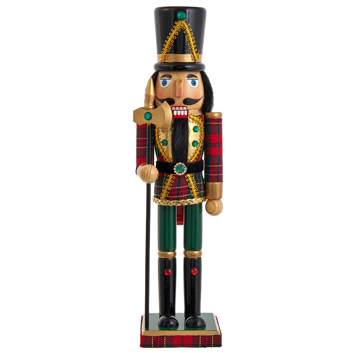 Kurt Adler 15-Inch Wooden Green and Red Plaid Soldier Nutcracker