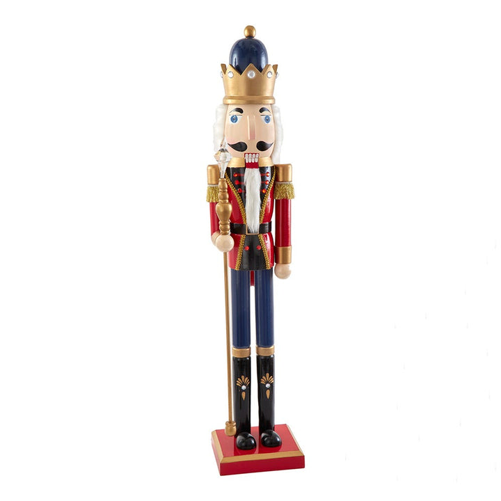 Kurt Adler 36-Inch Wooden Red and Blue King Nutcracker