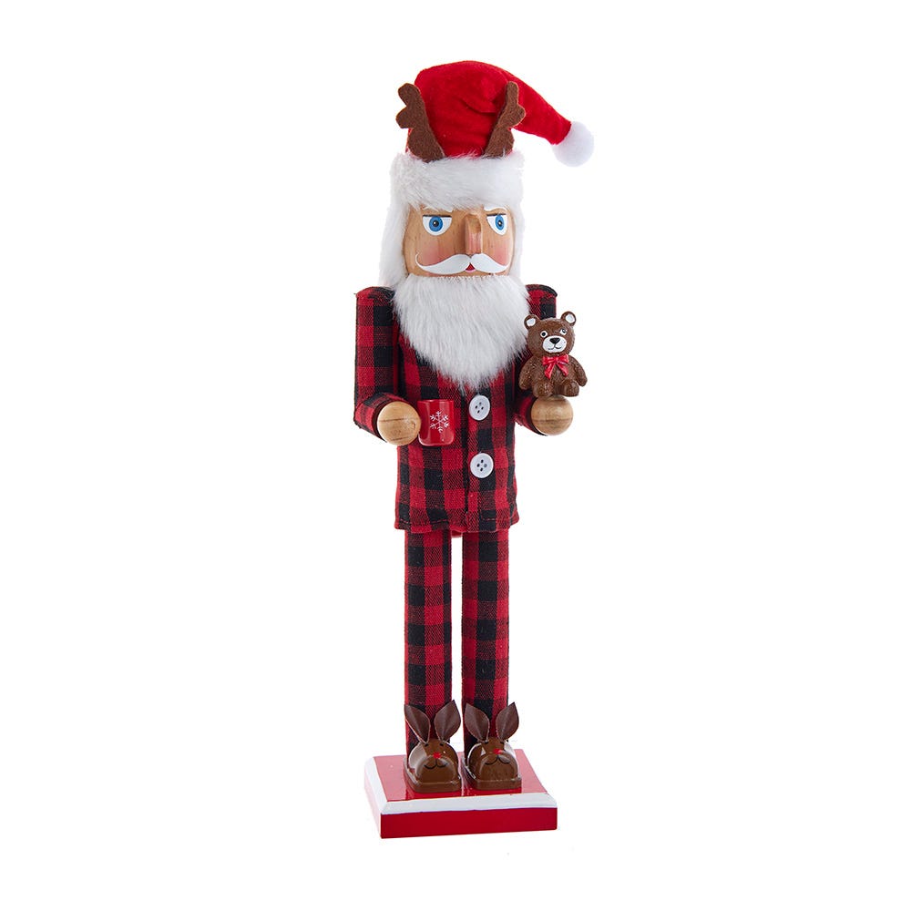 Kurt Adler 15-Inch Santa With Red Pajamas Nutcracker F2407