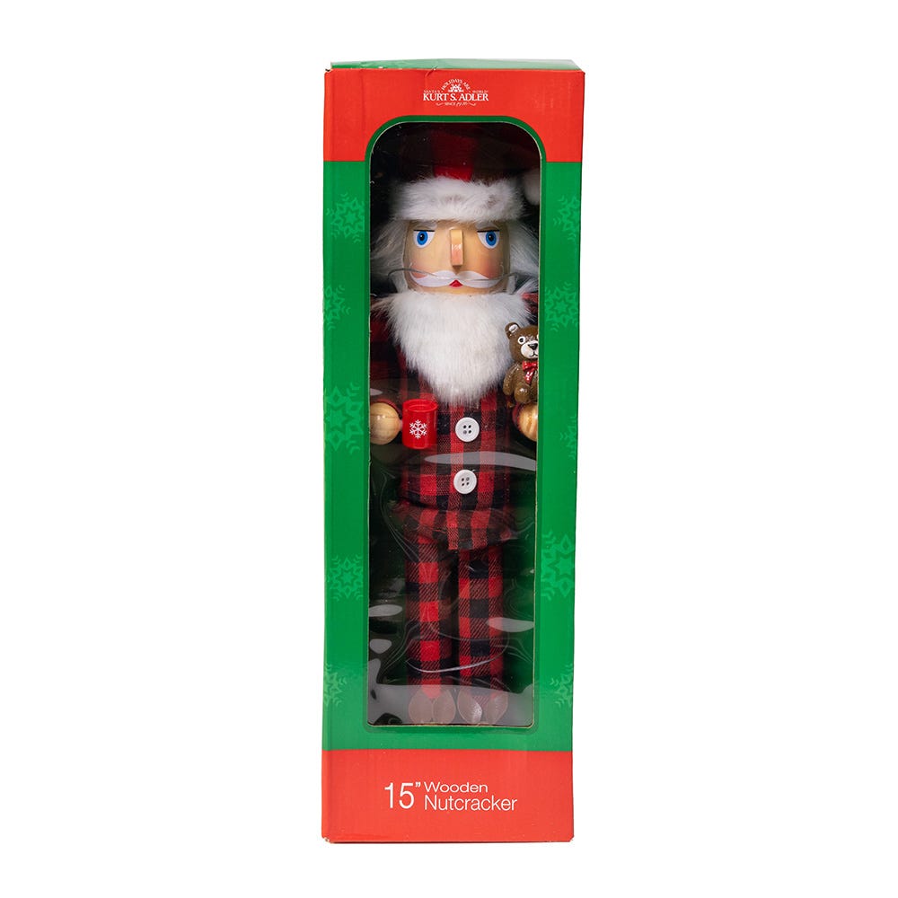 Kurt Adler 15-Inch Santa With Red Pajamas Nutcracker