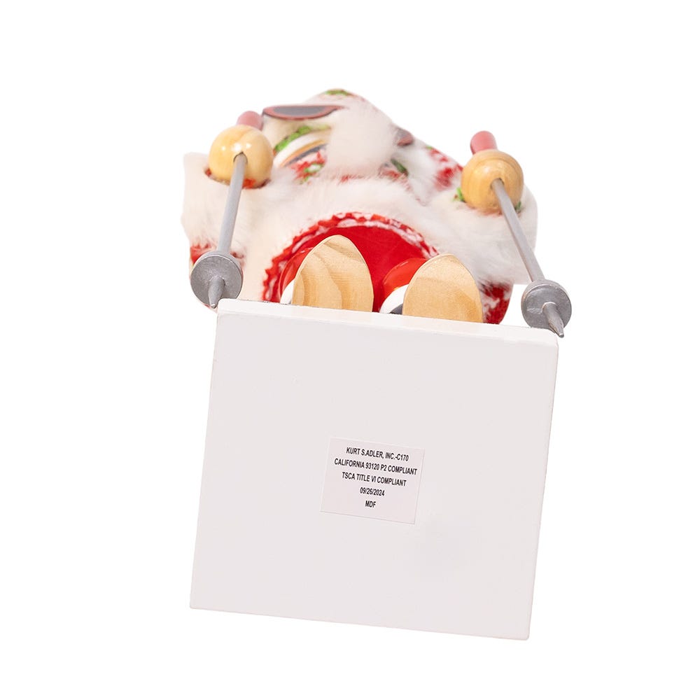 Kurt Adler 15-Inch Ski Santa With Christmas Sweater Nutcracker