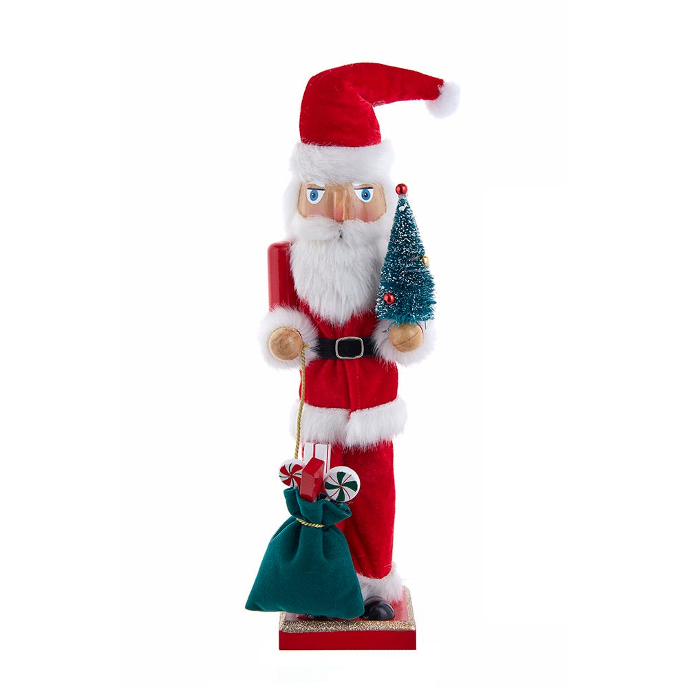 Kurt Adler 15-Inch Santa With Gifts and Tree Nutcracker F2409