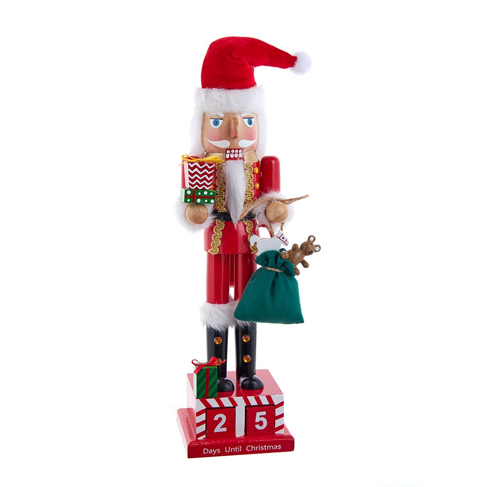 Kurt Adler Wooden 15-Inch Santa Calendar Nutcracker F2414