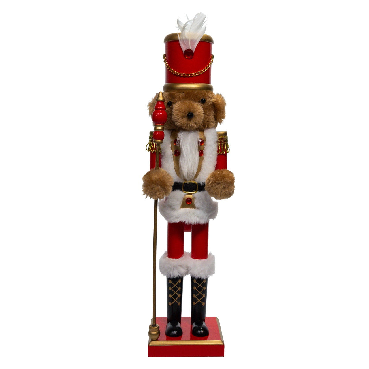 Kurt Adler 15" Teddy Bear Soldier Nutcracker #F2517