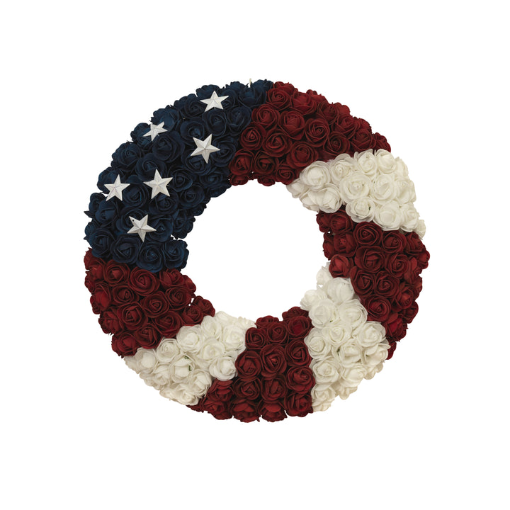 17 in. Americana Flower Wreath