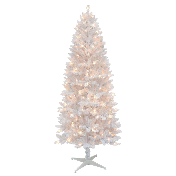 6 ft Pre-Lit White Carson Artificial Pine Tree WH-CPA-60C150