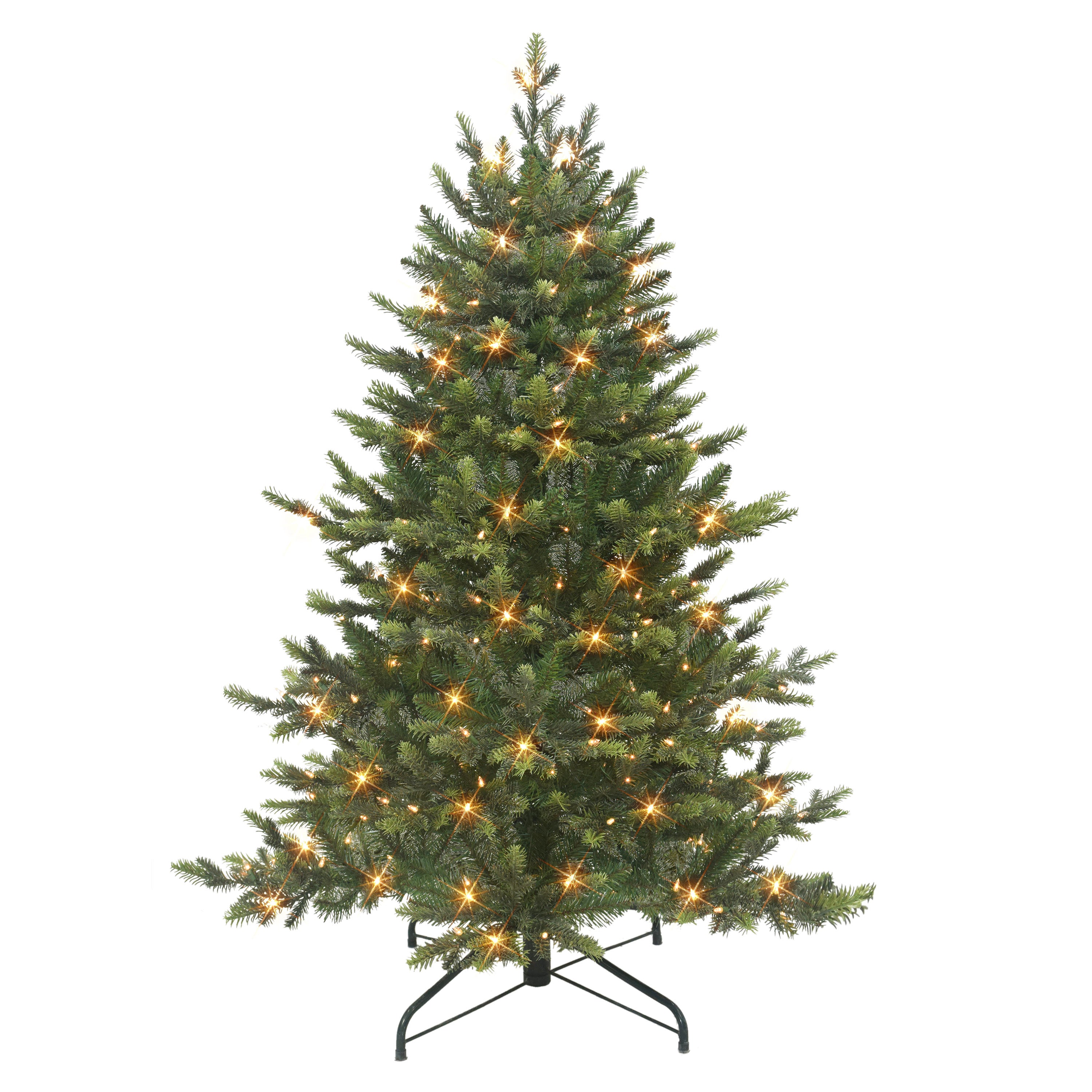4.5 ft Pre-lit Royal Majestic Douglas Fir Downswept Artificial Christmas Tree Sure-Lit Pole® 250 UL Clear Lights Metal Stand Green RMDDA-45QC25