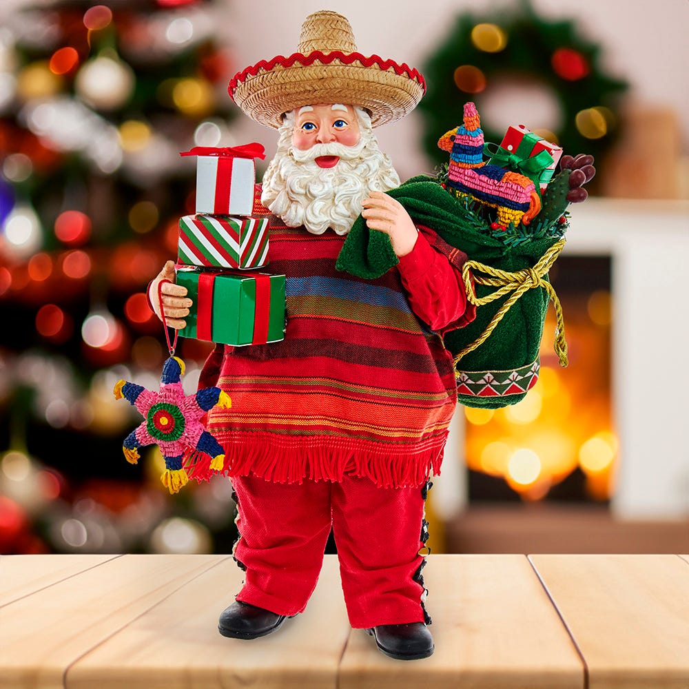 Kurt Adler 11-Inch Fabriché Musical Mexican Santa