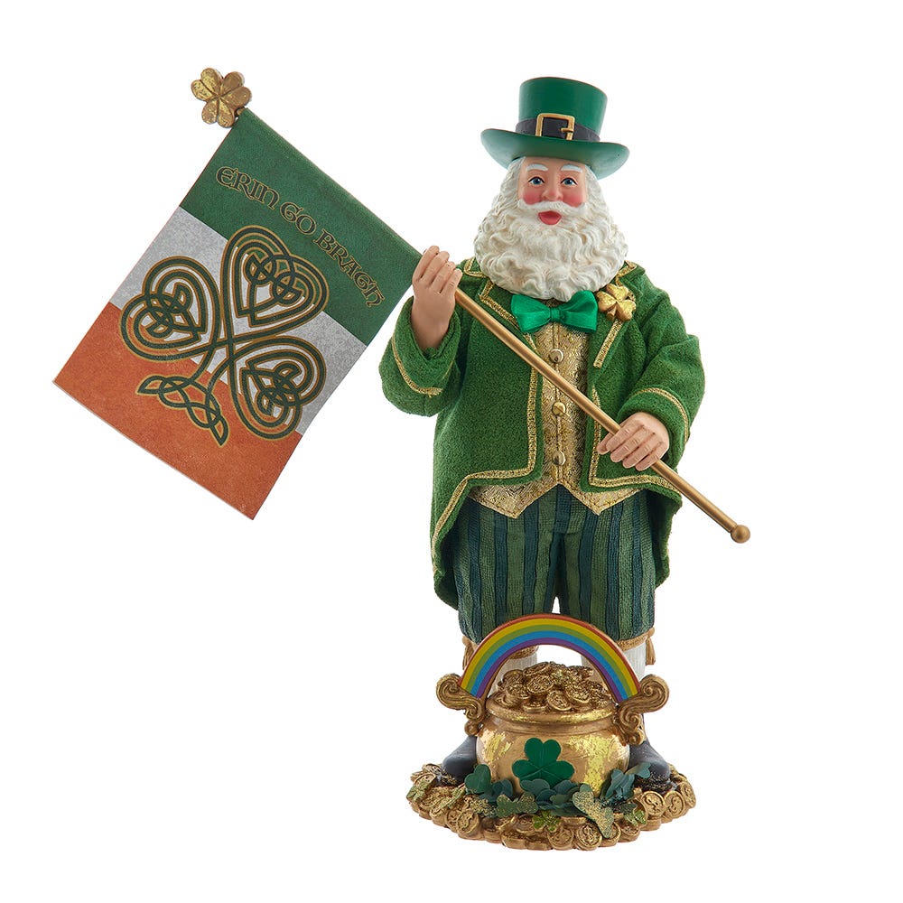 Kurt Adler 11-Inch Fabriché Musical Irish Santa FA0214