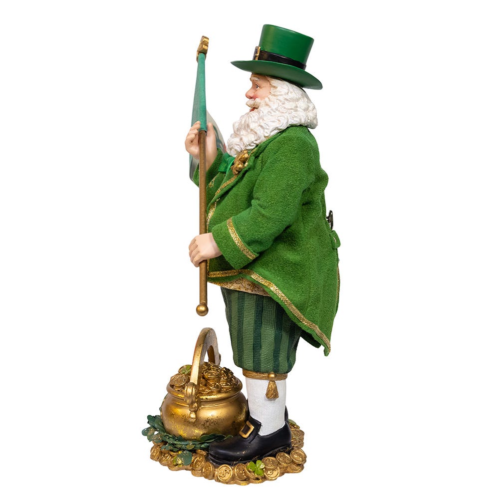 Kurt Adler 11-Inch Fabriché Musical Irish Santa