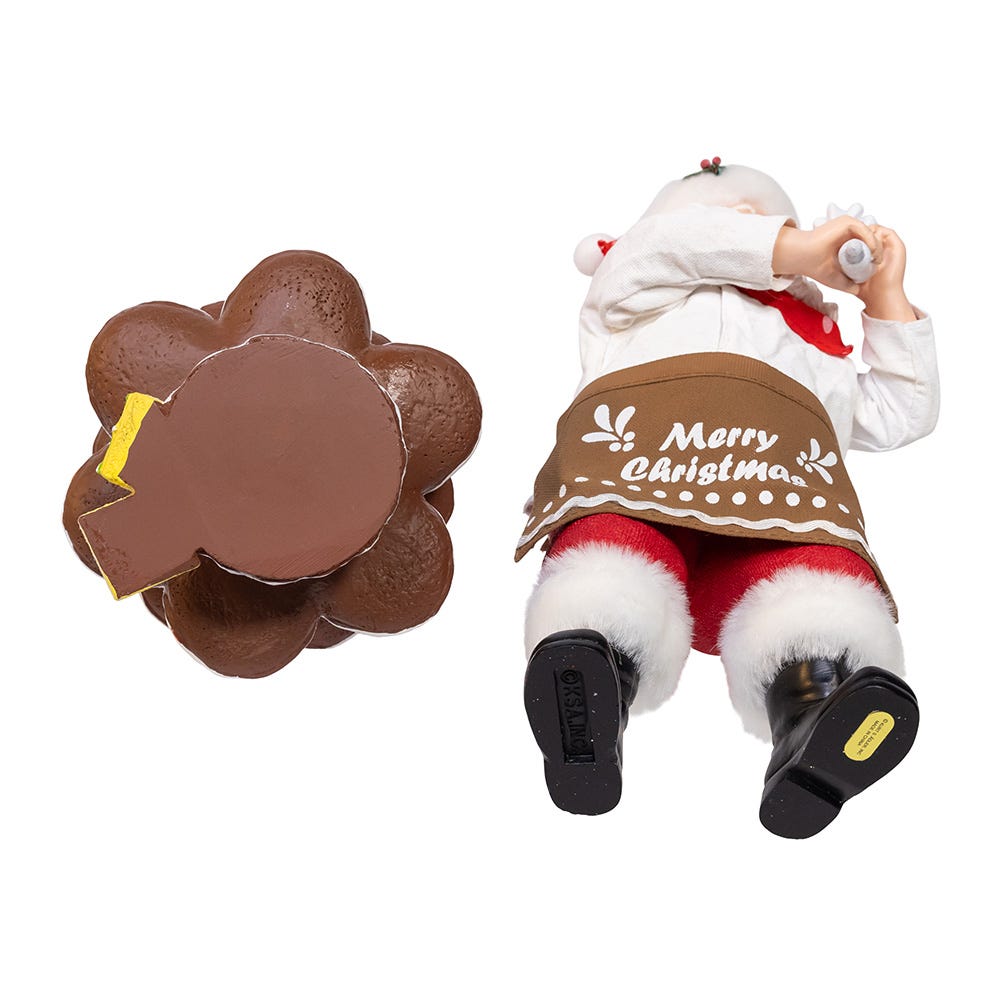 Kurt Adler 10.5-Inch Fabriché Santa Decorating Gingerbread Tree, 2-Piece Set