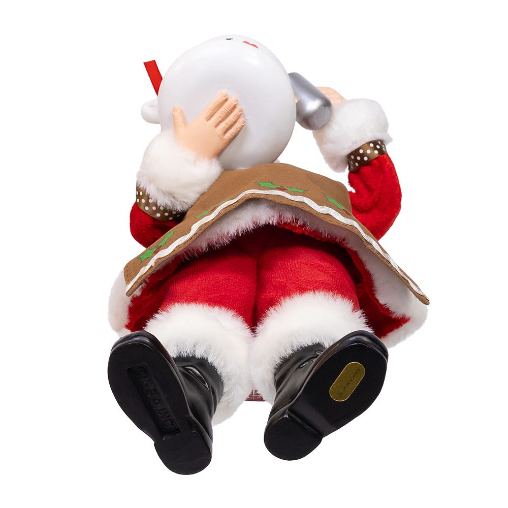 Kurt Adler 10.5-Inch Fabriché Santa with Oversized "I Love Coffee" Cup and Creamer