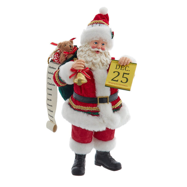 Kurt Adler 10.5" Fabriché Traditional Santa with December 25th Calendar FA0220