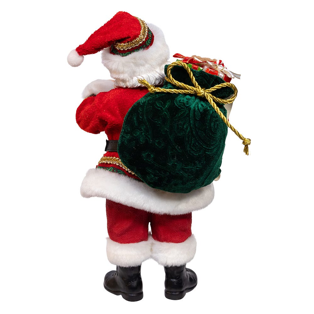 Kurt Adler 10.5" Fabriché Traditional Santa with December 25th Calendar