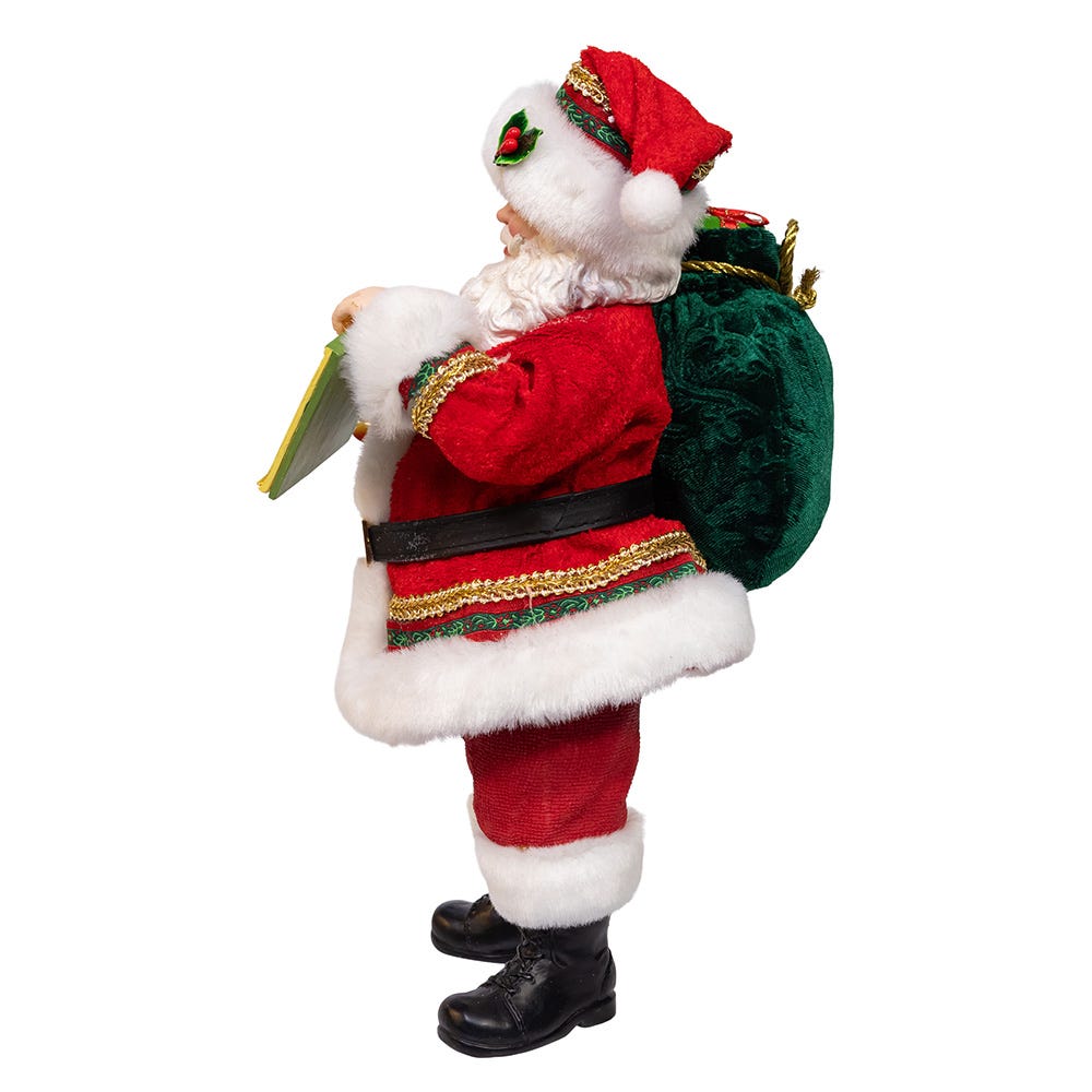 Kurt Adler 10.5" Fabriché Traditional Santa with December 25th Calendar
