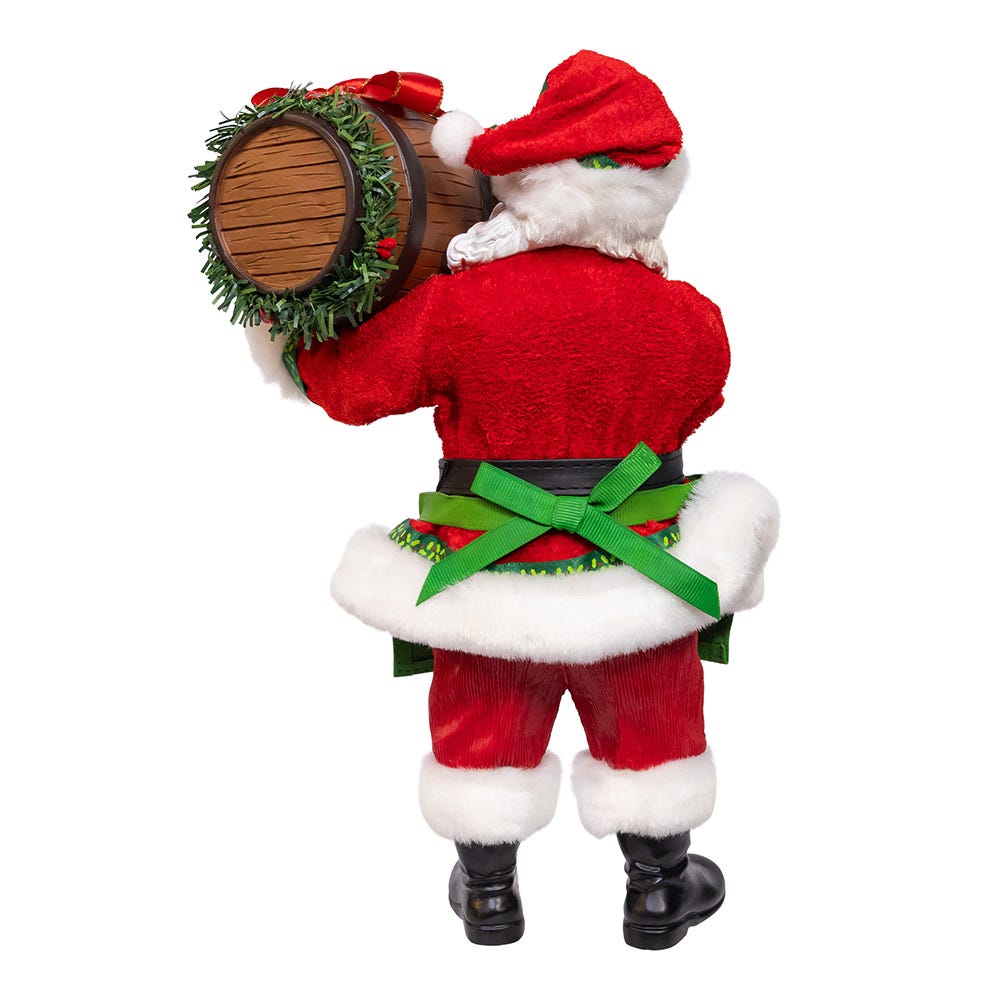 Kurt Adler 10.5-Inch Fabriché Beer Santa with Barrel