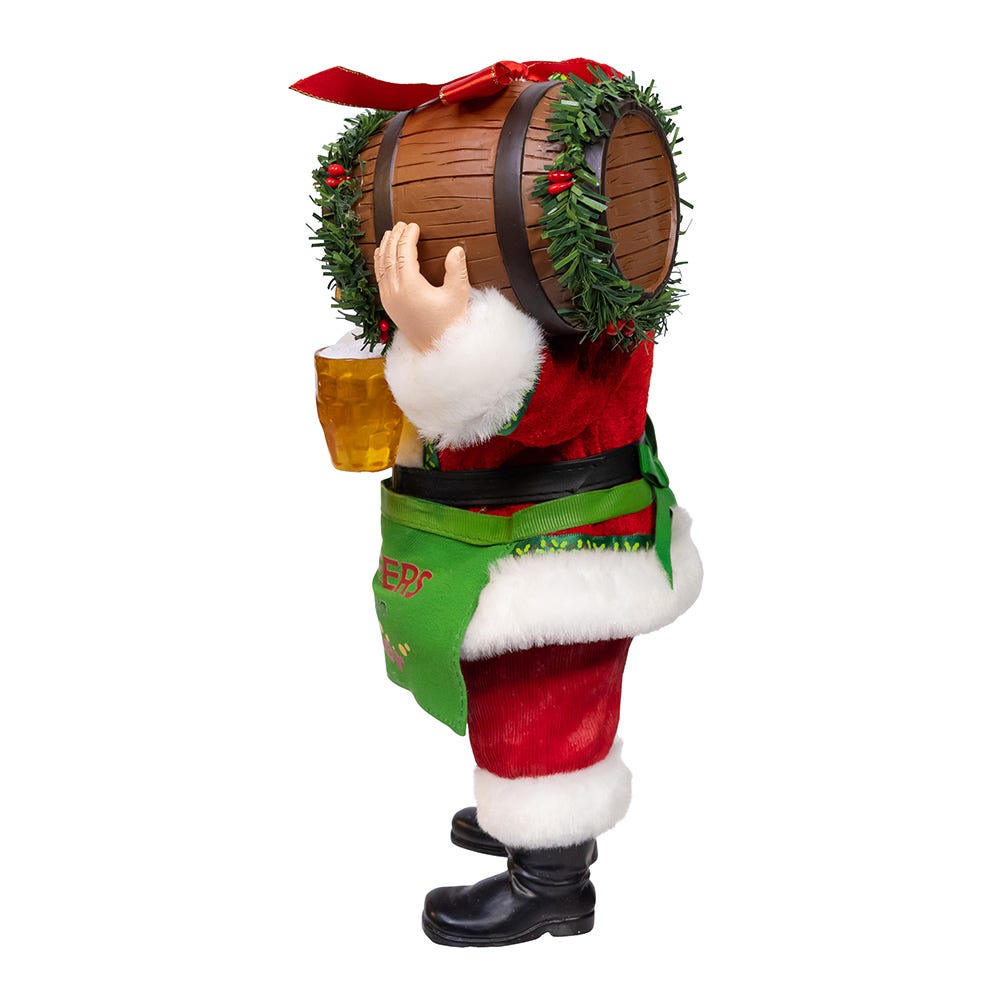 Kurt Adler 10.5-Inch Fabriché Beer Santa with Barrel