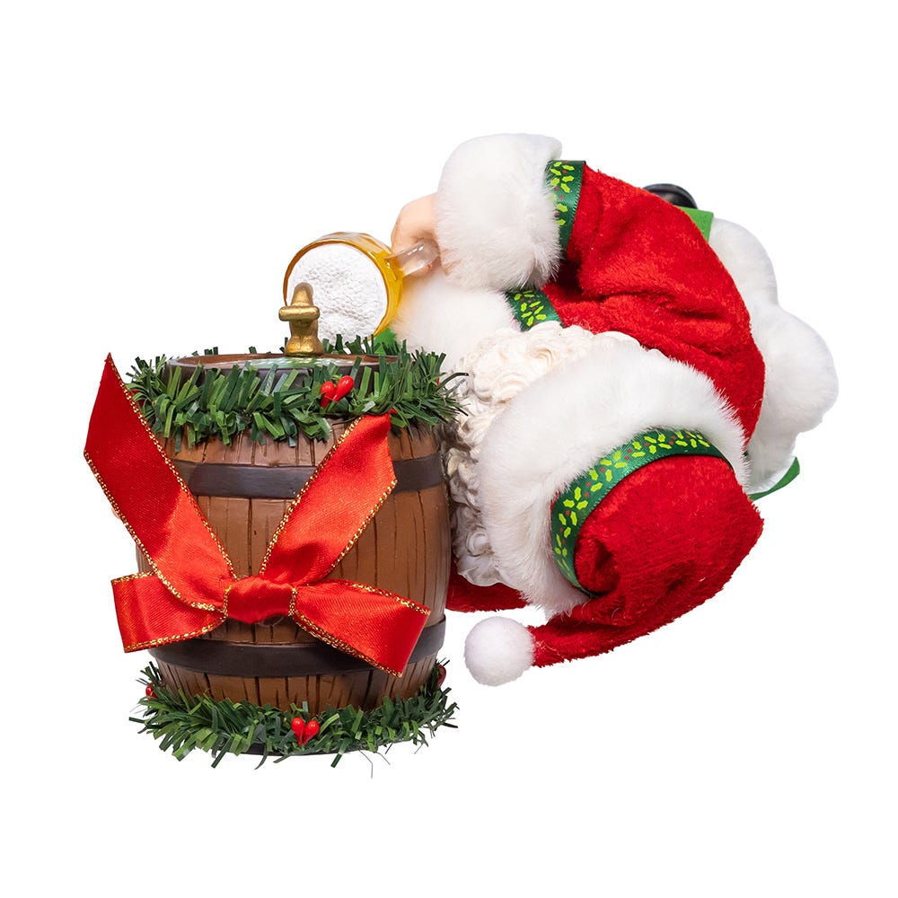 Kurt Adler 10.5-Inch Fabriché Beer Santa with Barrel
