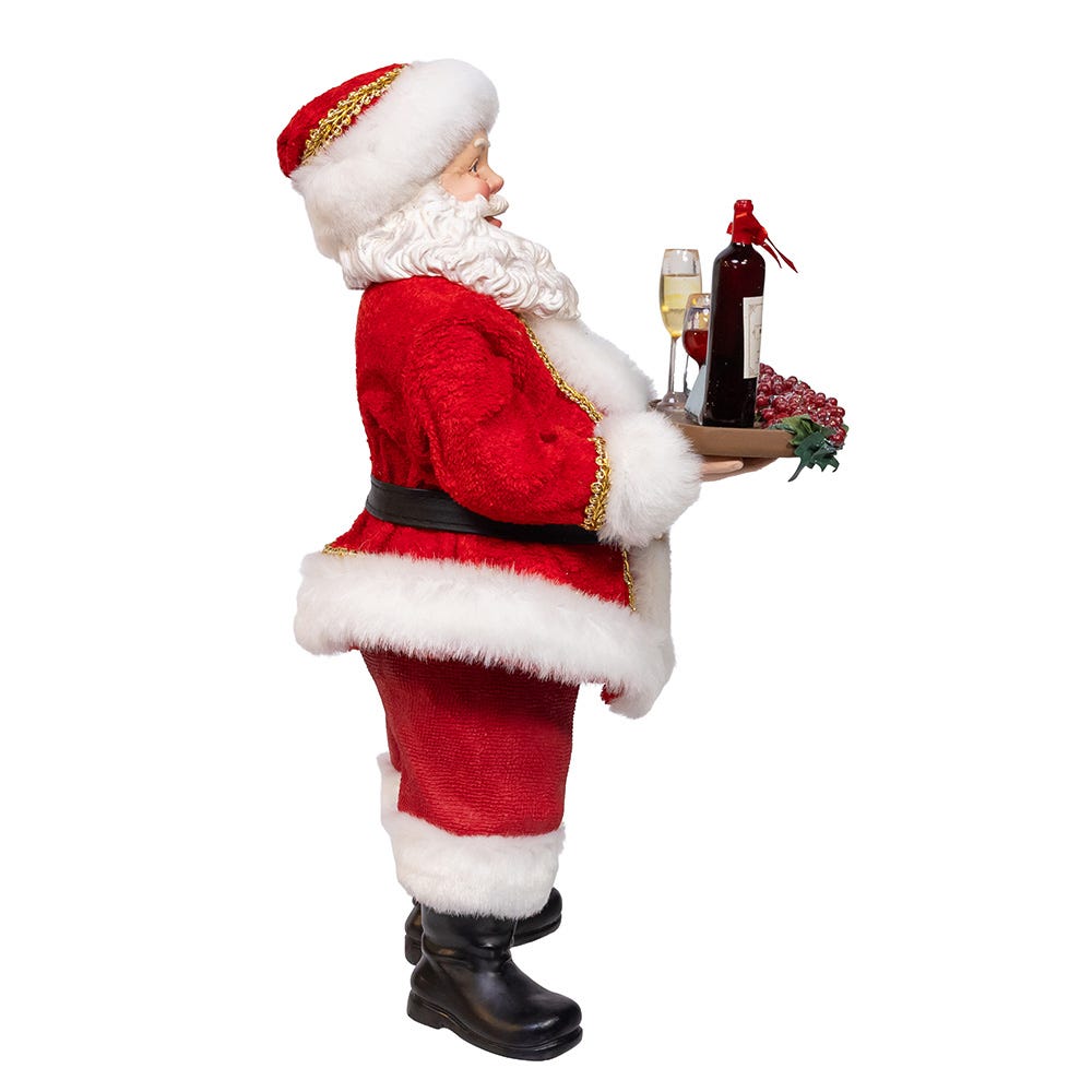 Kurt Adler 10.5-Inch Fabriché Wine Santa