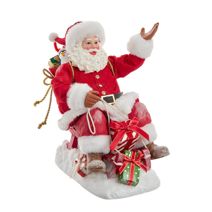 Kurt Adler 8.5-Inch Fabriché Santa on Sled FA0227