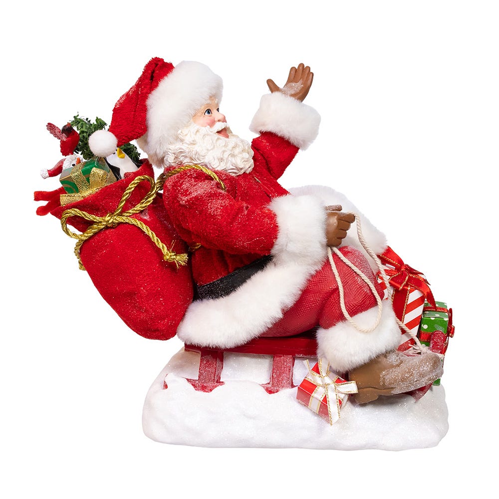Kurt Adler 8.5-Inch Fabriché Santa on Sled