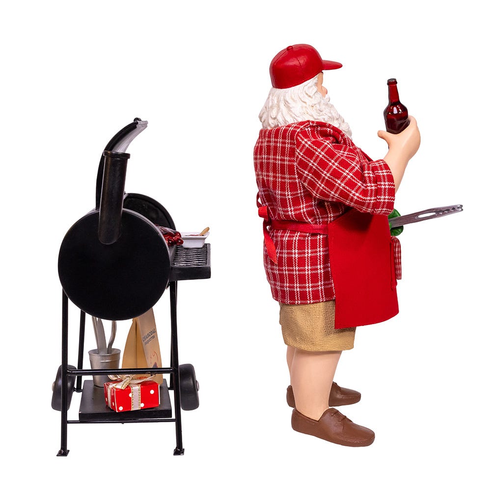 Kurt Adler Fabriché Santa With Barbecue Grill 10.75-Inch Christmas