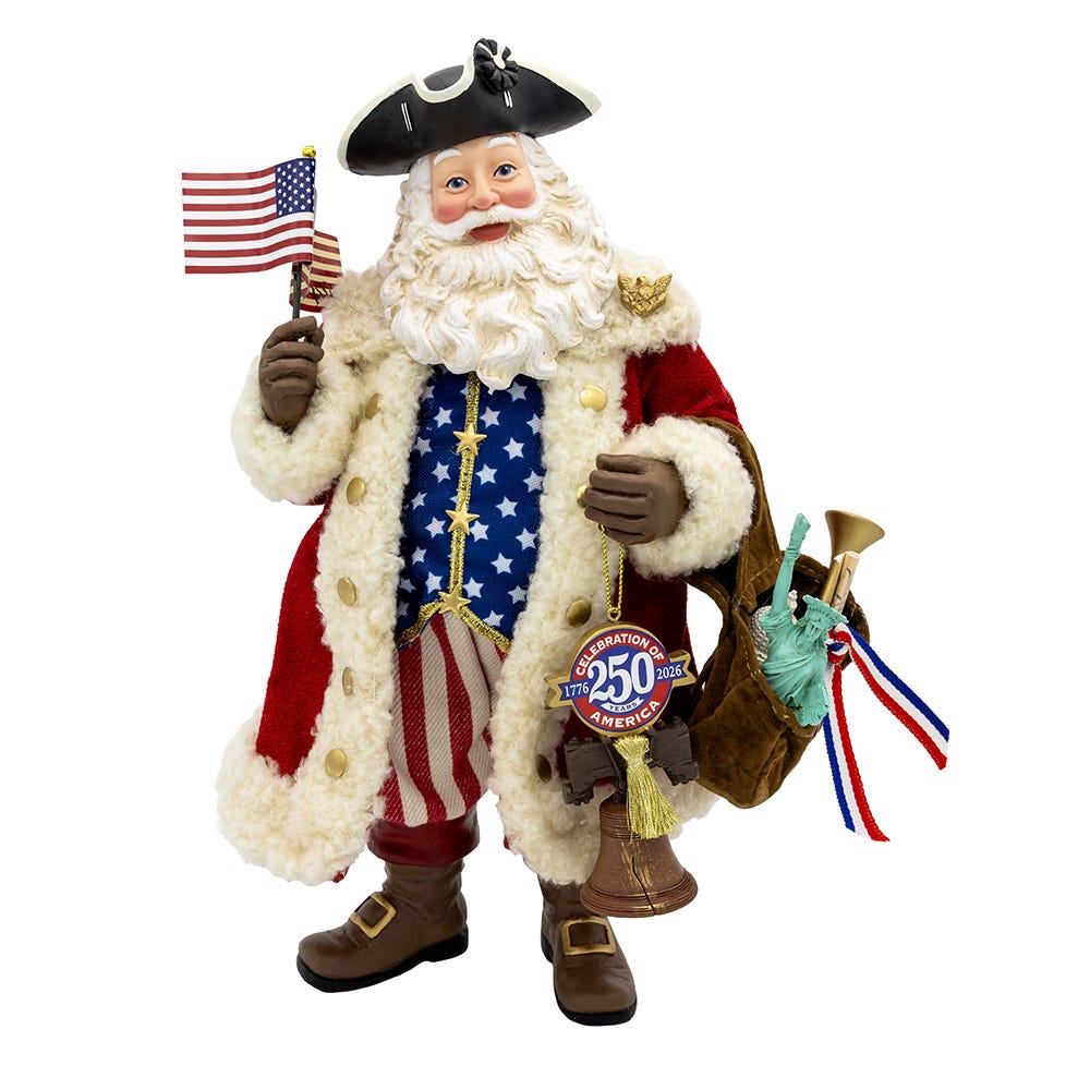 Kurt Adler 11 Inch Fabriché 250th Anniversary of America Musical Santa FA0231