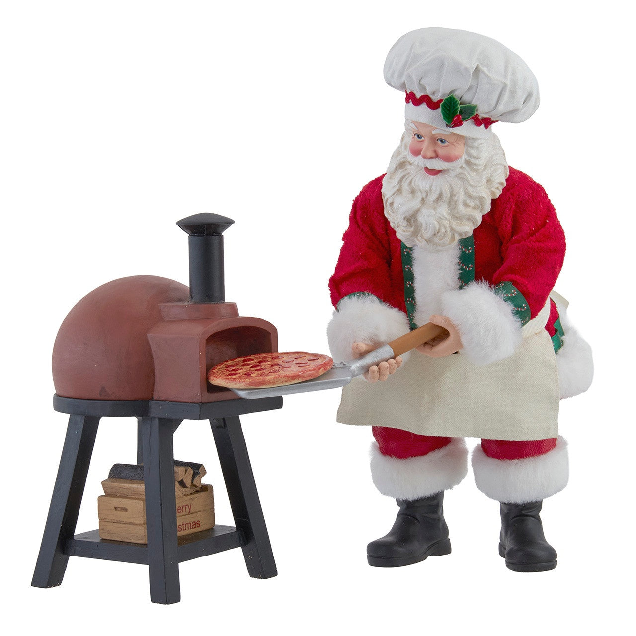 Kurt Adler 10.5" Fabriché Baking Pizza Chef Santa, 2-Piece Set #FA0233