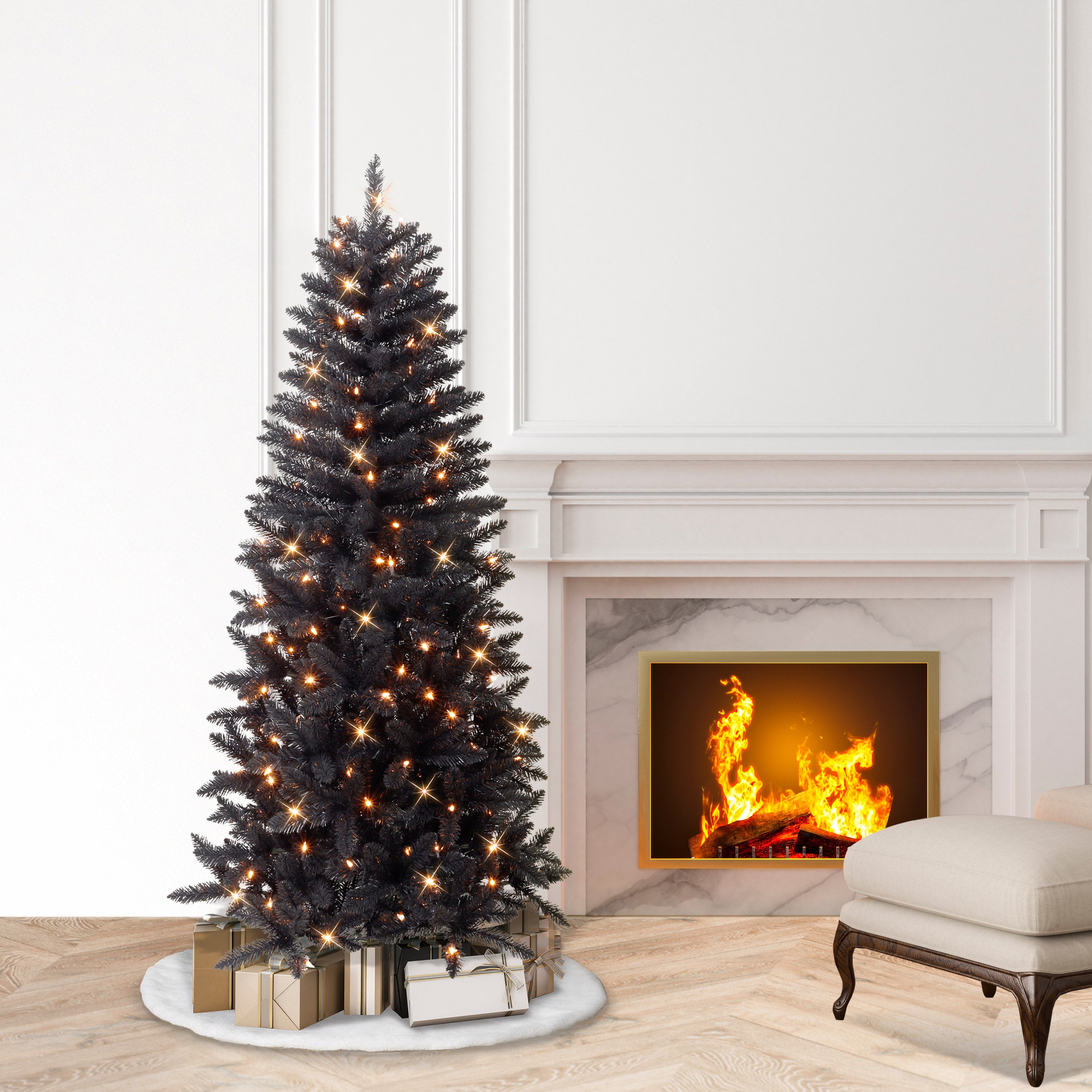 6ft. Pre-Lit Black Pine Aritifical Tree