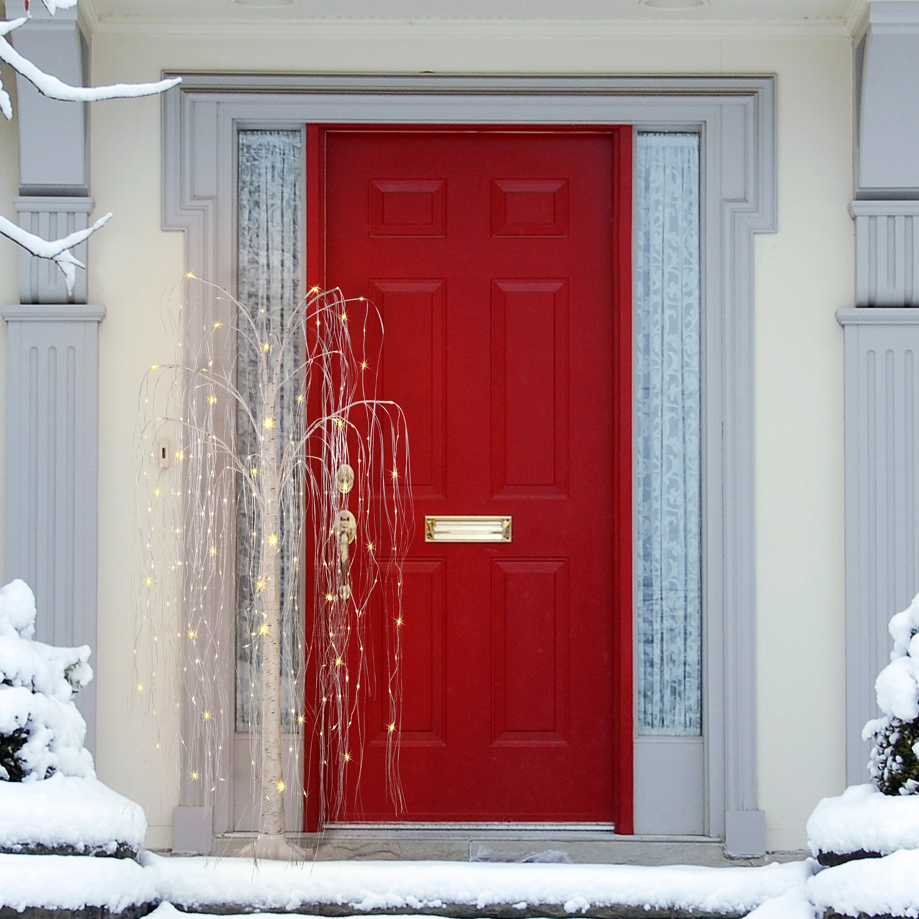 5ft Pre-Lit Outdoor Willow Tree