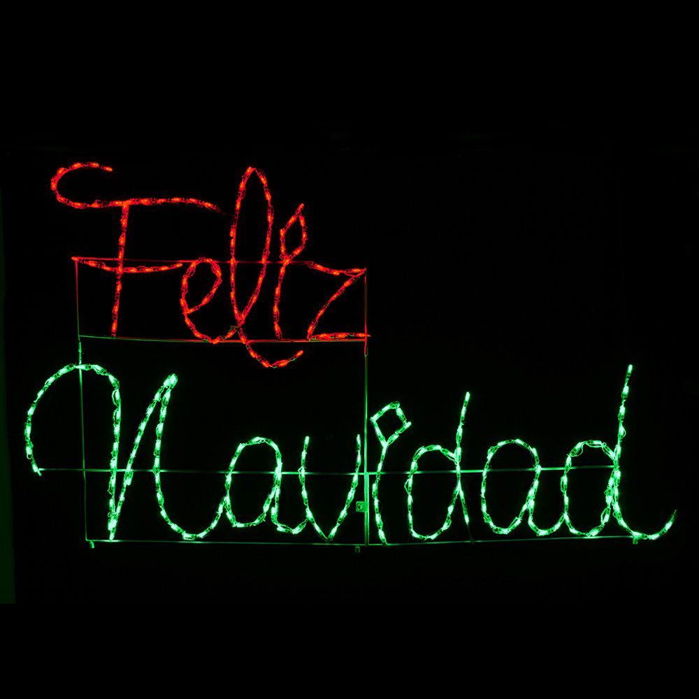 Brite Ideas 77" Feliz Navidad Red and Green LED Sign FND60RG