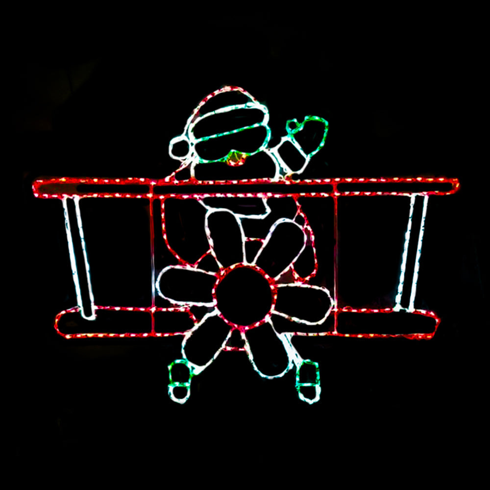 Brite Ideas 60" Front Facing Santa Plane Animated LED Display FPLNE