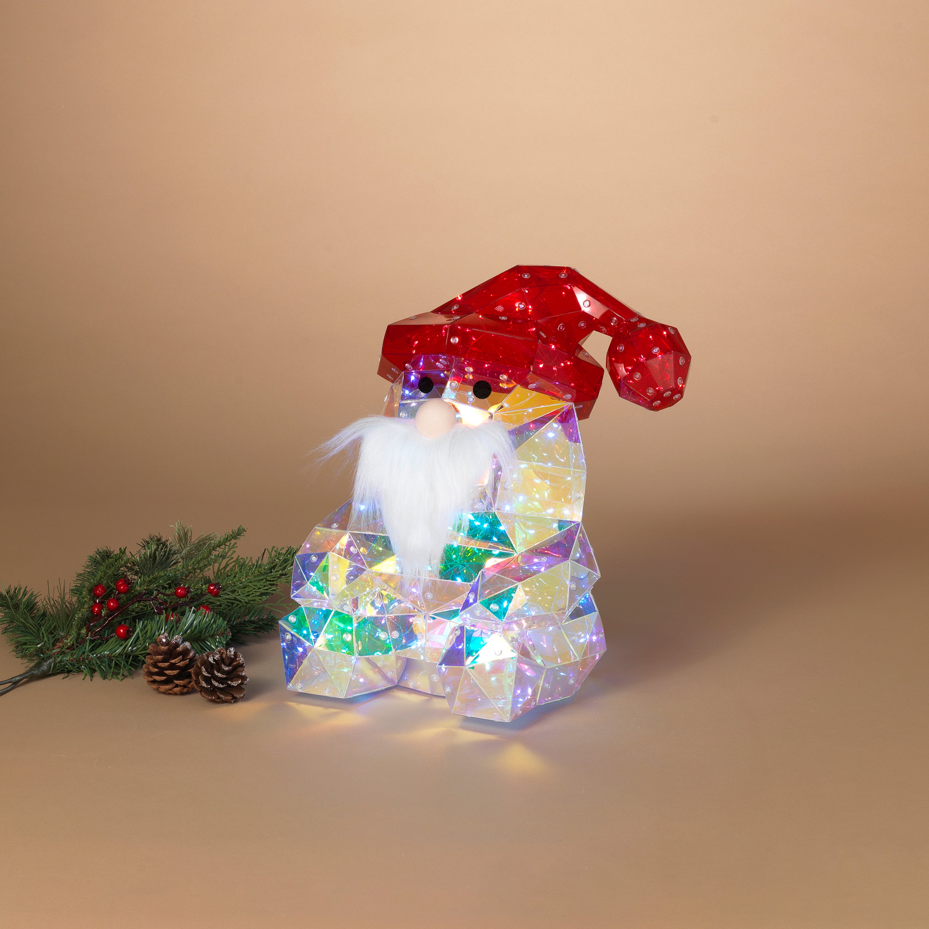 Merry 13.75 in H USB Electric Lighted Holographic Santa with Remote 2738520EC