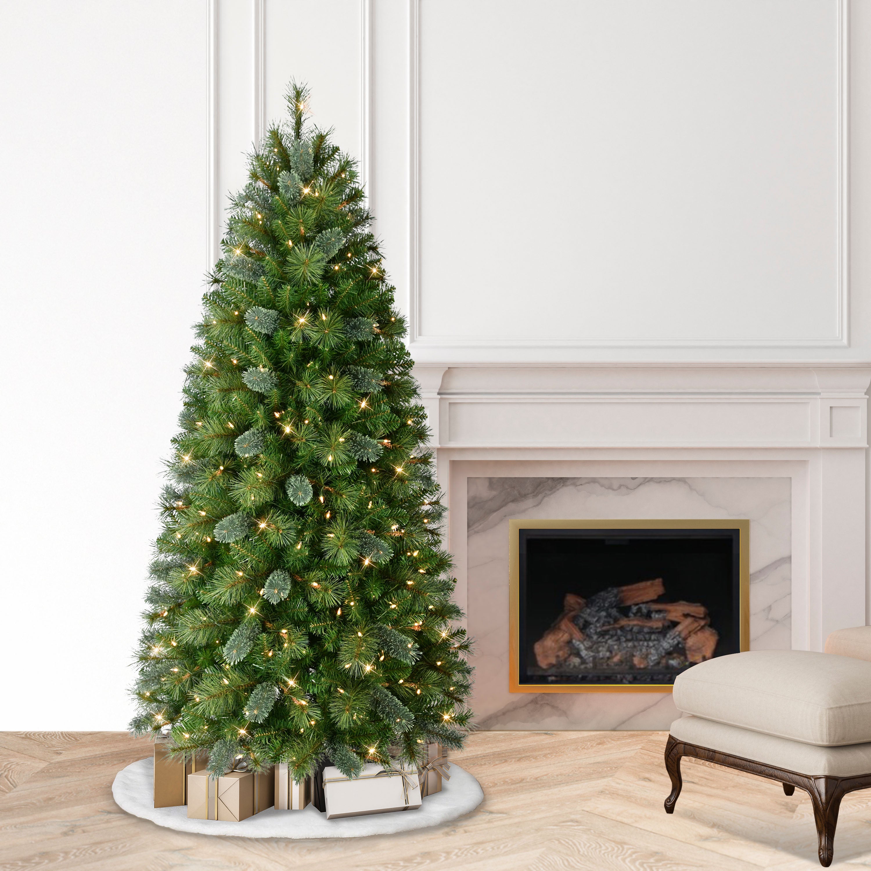 6.5' Pre-Lit Slim Teton Pine Tree Christmas Tree