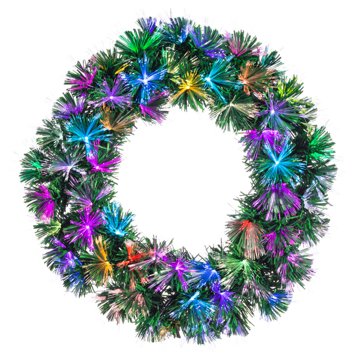 Sterling 24 in. Pre Lit Multi Colored LED Color Changing Fiber Optic Wreath