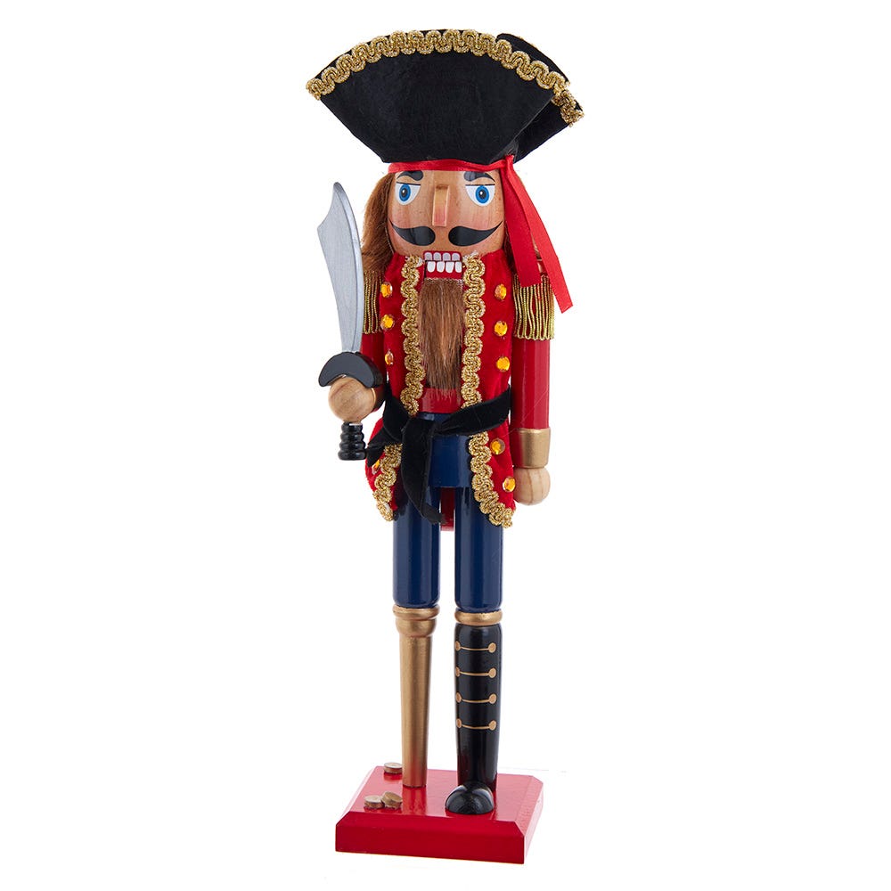 Kurt Adler 15-Inch Pirate Nutcracker with peg leg G5003