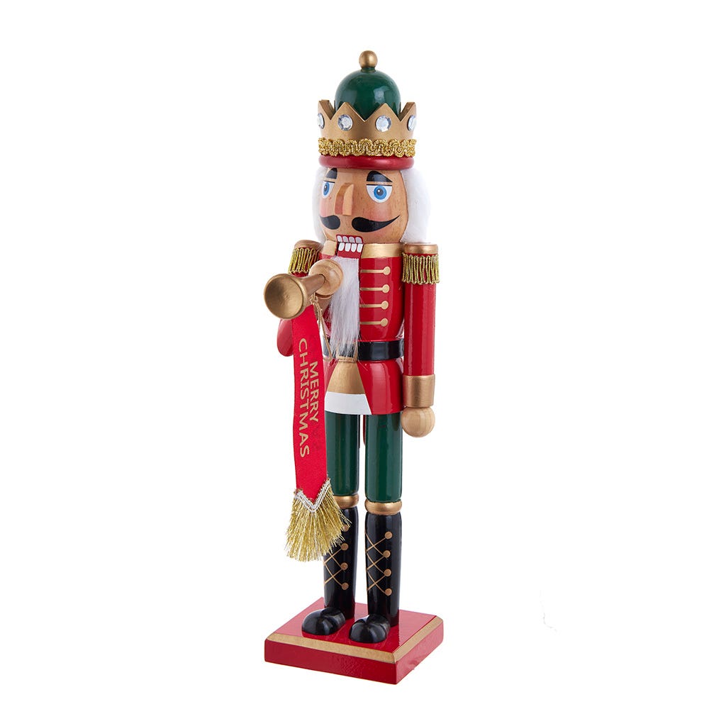Kurt Adler charming 15-Inch Red and Green With Horn Nutcracker G5005